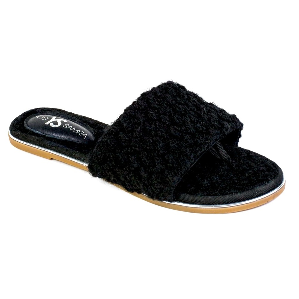 Yosi Samra Womens Rose Faux Shearling Slipper